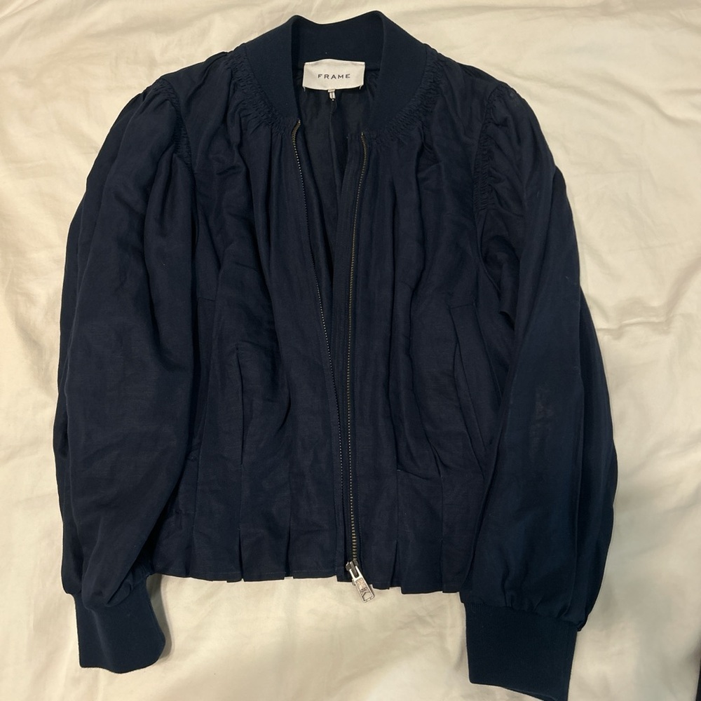 Frame Denim Women's Dark Blue Bomber Jacket